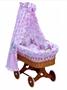 Proutěný košík na miminko s nebesy Kulíšek - růžová