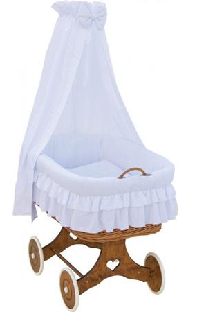 Proutěný košík na miminko s nebesy Bílá 